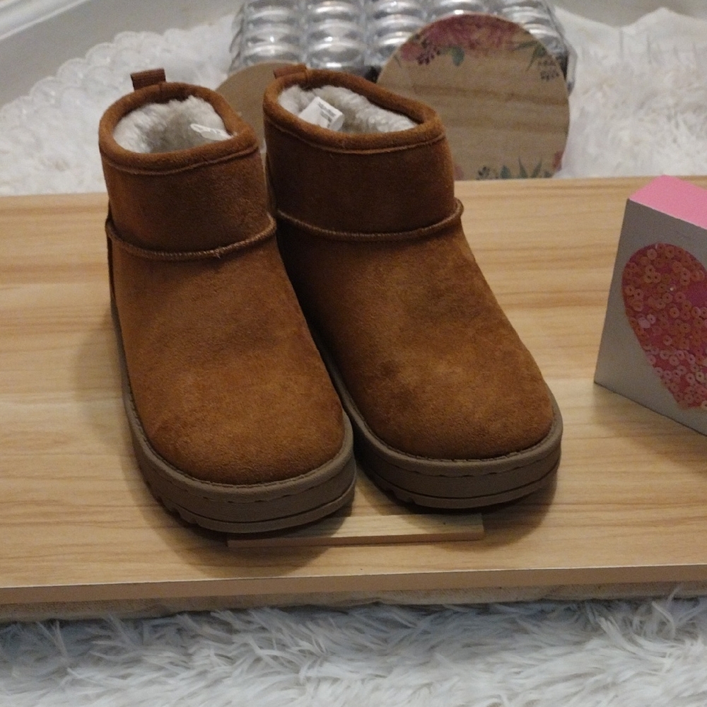 White Mountain Kids Brown Fleece Lined Boots Girl Size 12 🆕